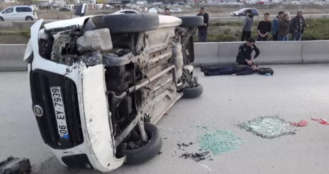 Başkent’te otomobil takla attı: 1 yaralı
