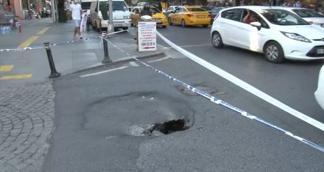Beşiktaş’ta yol çöktü
