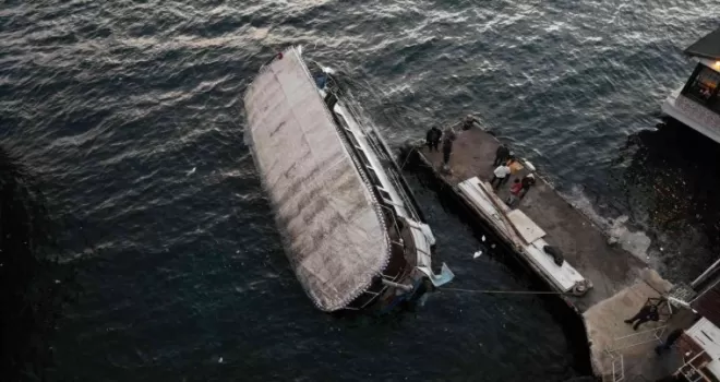 Beykoz’da balıkçı teknesi battı
