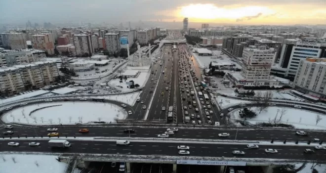Beylikdüzü’nde kar manzarası havadan görüntülendi
