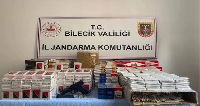 Bilecik Jandarması’ndan kaçak tütün ve silah operasyonu