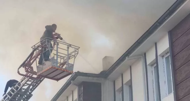 Burdur’da pansiyonda yangın paniği
