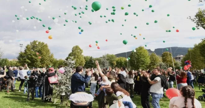 Bursa’da mutluluk balonları SMA’lı Çağan Ata Taran için uçuruldu