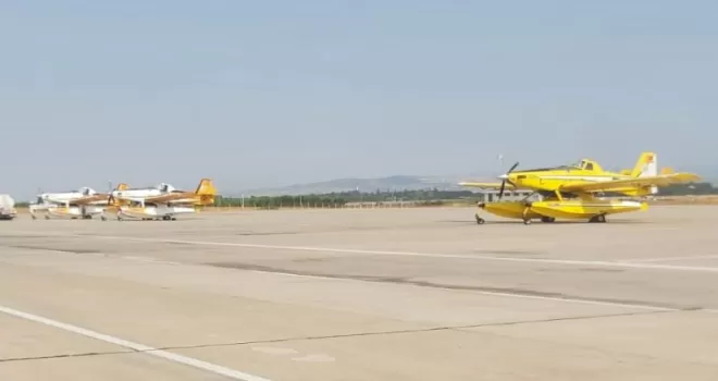 Bursa Yenişehir Havalimanı’nda yangın seferberliği
