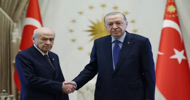 Cumhurbaşkanı Erdoğan, Bahçeli’yi Külliye’de kabul etti