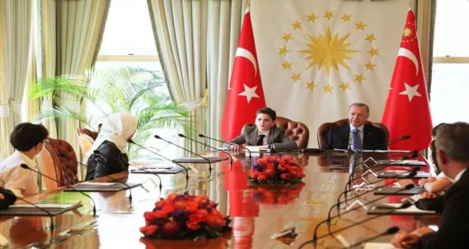 Cumhurbaşkanı Erdoğan çocukları kabul etti
