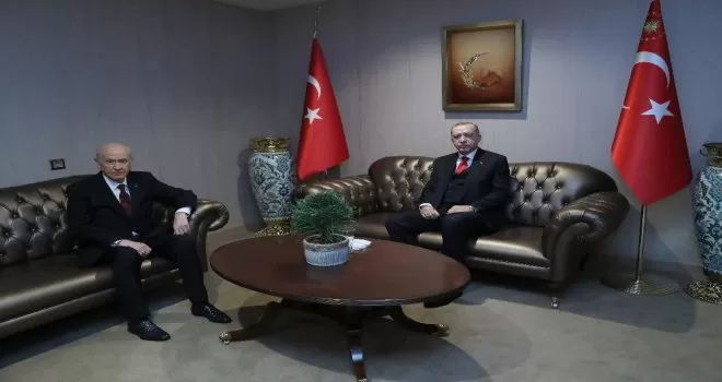 Erdoğan, Bahçeli ile bir araya geldi