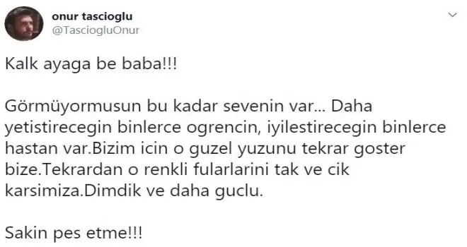 Dahiliye Profesörü Cemil Taşcıoğlu’nun oğlundan duygulandıran paylaşım
