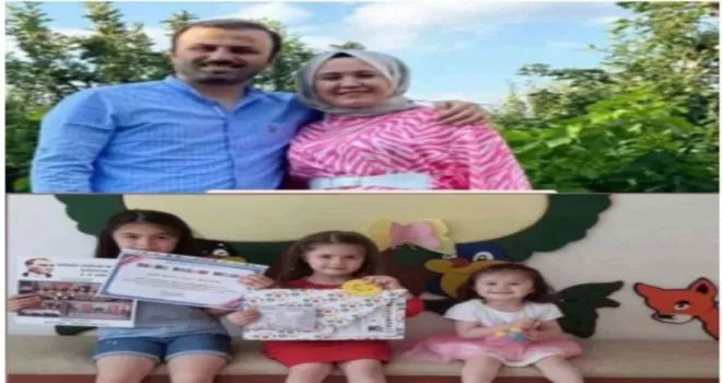 Depremde hayatını kaybeden öğretmen çift ve 3 kızı toprağa verildi
