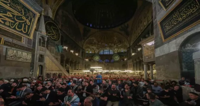 Diyanet İşleri Başkanı Erbaş, Ayasofya Camii’nde Filistinliler için dua etti

