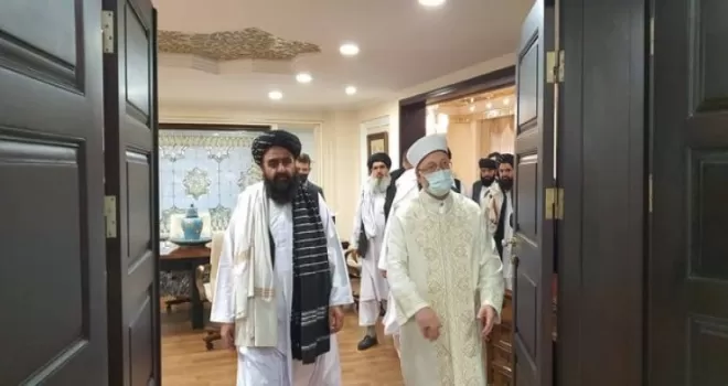 Diyanet İşleri Başkanı Erbaş, Taliban heyetini ağırladı
