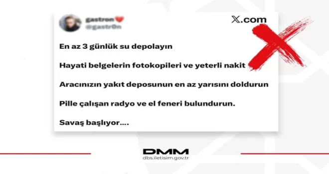 DMM’den “Savaş başlayacak“ iddialarına yalanlama