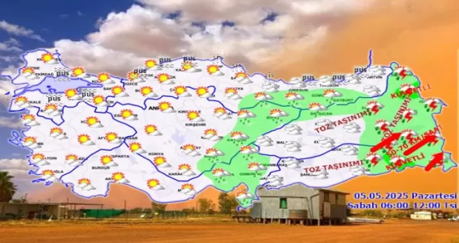 Doğu ve Güneydoğu’ya toz taşınımı uyarısı!