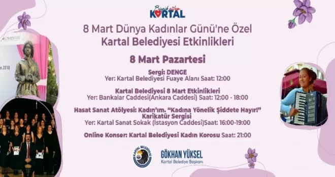 Dünya Kadınlar Günü Kartal’da çeşitli etkinliklerle kutlanacak

