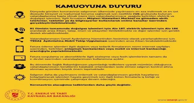 Elektrik ve doğalgaz işlemleri evden yapılabilecek
