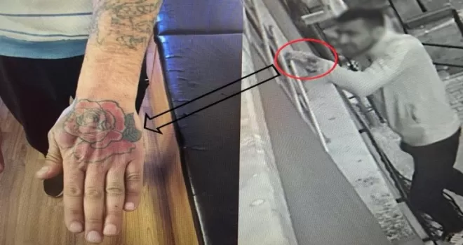 Elindeki dövme, hırsızı ele verdi
