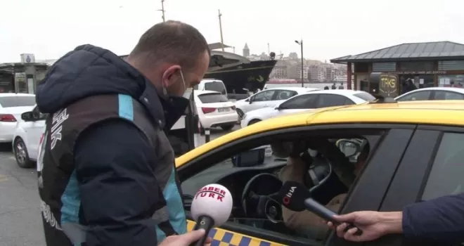 Eminönü’nde taksiler tek tek denetlendi
