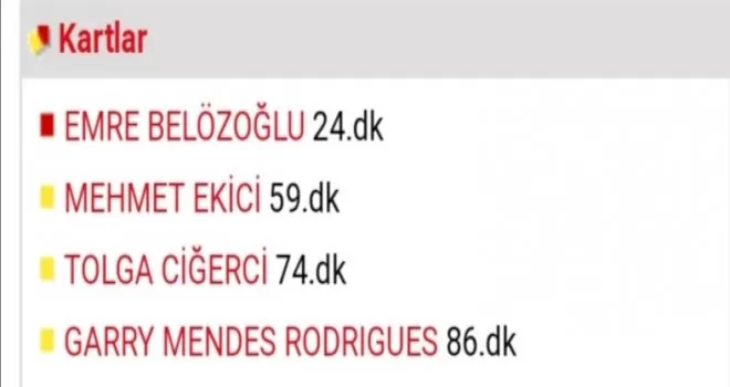 Emre Belözoğlu direkt kırmızı kart mı gördü?
