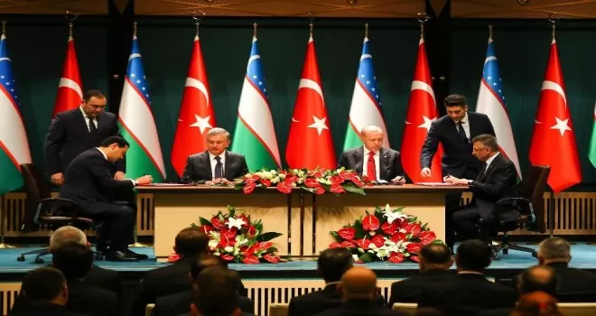 Erdoğan-Mirziyoyev ortak basın toplantısı

