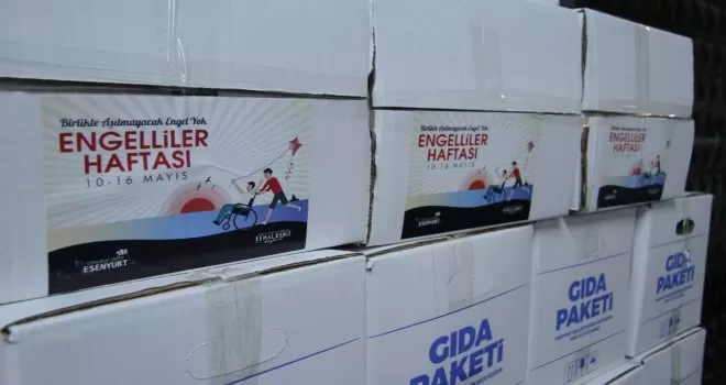 Esenyurt Belediyesinden engellilere gıda kolisi ve süt desteği
