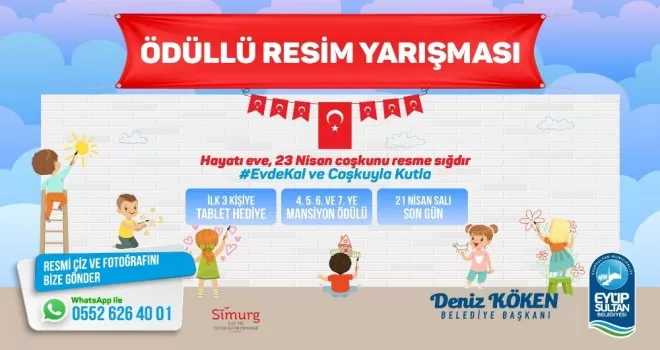 Eyüpsultanlı çocuklar için 23 Nisan’da resim yarışması
