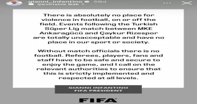 FIFA Başkanı Infantino, Halil Umut Meler’e yapılan saldırıyı kınadı

