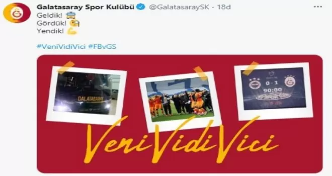 Galatasaray: "Geldik! Gördük! Yendik!
