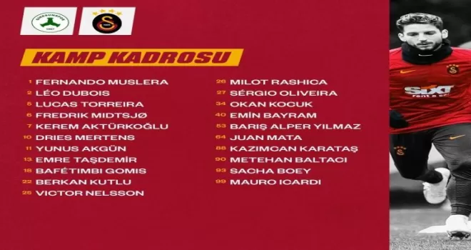 Galatasaray’ın, Giresunspor maçı kamp kadrosu açıklandı

