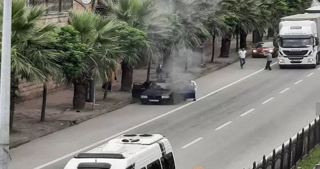 Giresun’da araç yangını korkuttu
