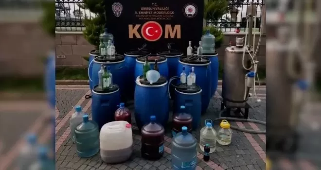 Giresun’da bin 60 litre sahte içki ele geçirildi