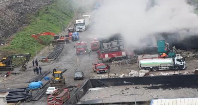 Giresun’da çöp tesisinde yangın
