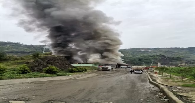 Giresun’da katı atık çöp tesisinde yangın