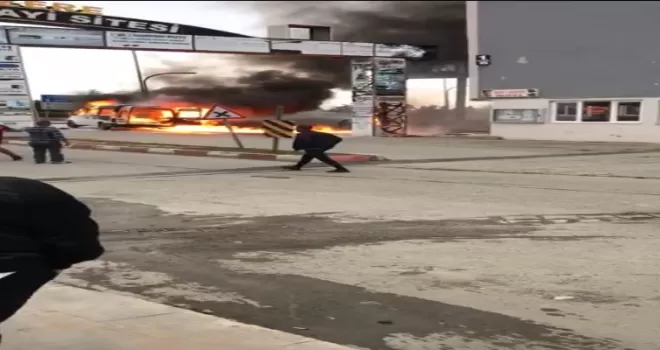Giresun’da korkutan araç yangını
