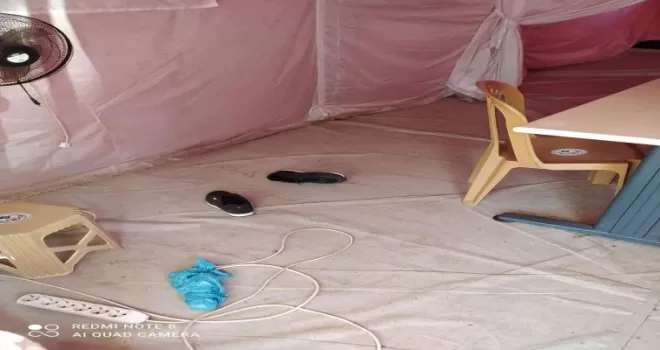 Giresun’daki aşı çadırına zarar verildi
