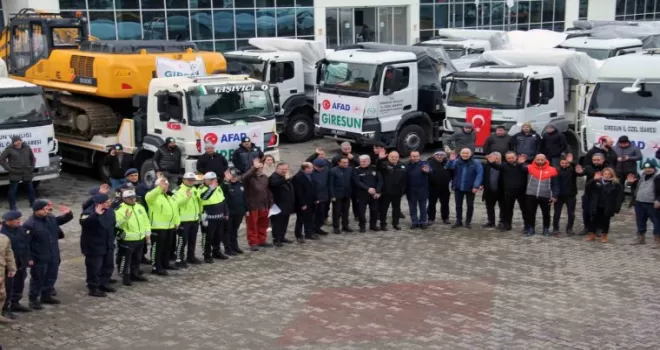 Giresun’dan deprem bölgesine umut konvoyu uğurlandı
