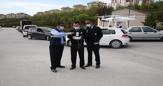Gölbaşı Belediyesinden Covid-19 mücadelesine droneli çözüm
