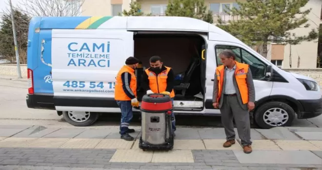 Gölbaşı Belediyesinden Ramazan öncesi cami temizliği
