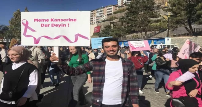 Gümüşhane’de Meme kanserine farkındalık oluşturmak için yürüdüler
