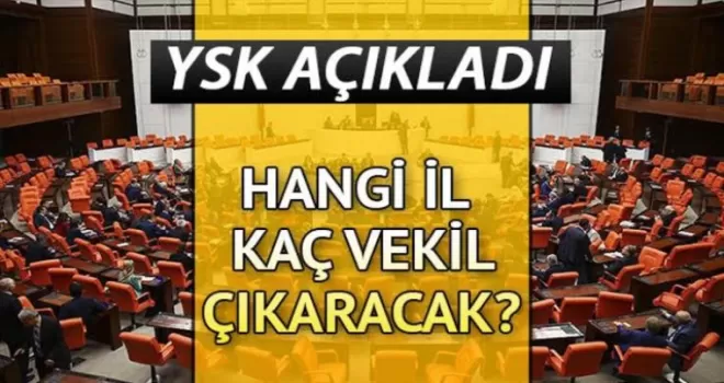 Hangi il kaç milletvekili çıkaracak belli oldu!