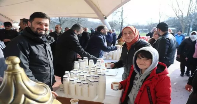 Hasbahçe’de 7 bin kişiye salep dağıtıldı
