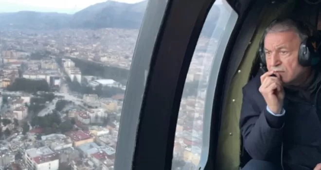 Hatay’daki yıkım helikopterle havadan görüntülendi
