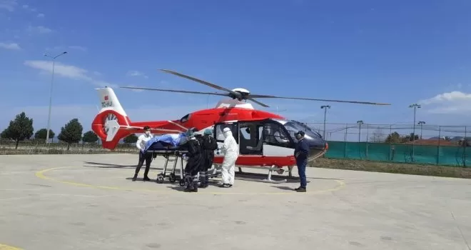 Helikopter ambulans bakımdan çıktı hastalar için havalanmaya başladı
