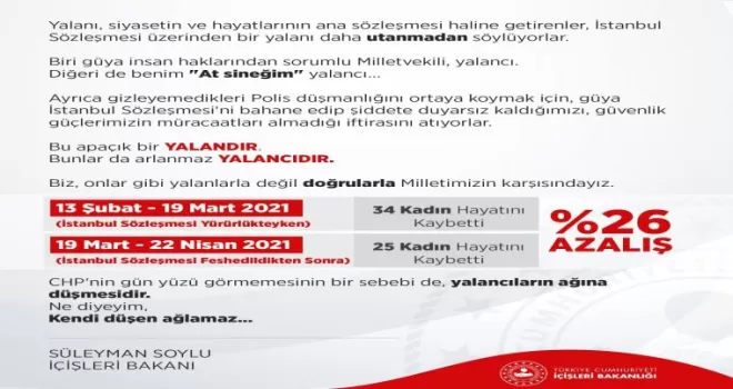 İçişleri Bakanı Soylu’dan CHP’ye tepki
