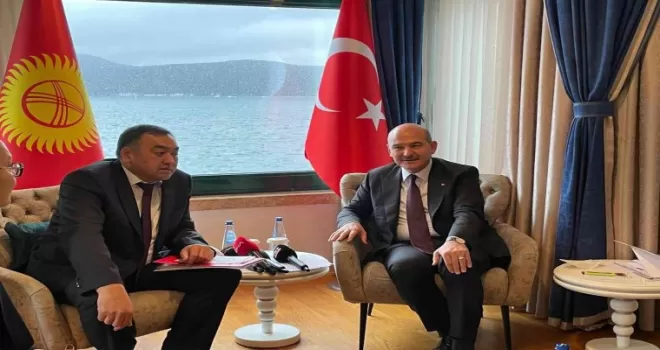 İçişleri Bakanı Soylu, Kırgız mevkidaşı Niyazbekov’la bir araya geldi
