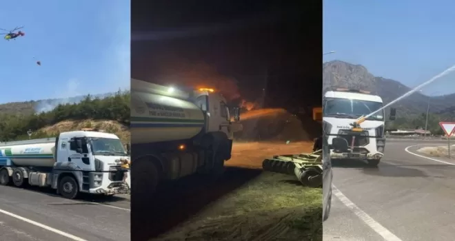 İnegöl Belediyesi’nden yangın bölgesindeki söndürme çalışmalarına destek