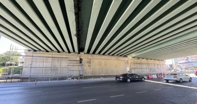 İstanbul’da D-100 Cevizli Kavşağı Üst Geçidi güçlendirildi