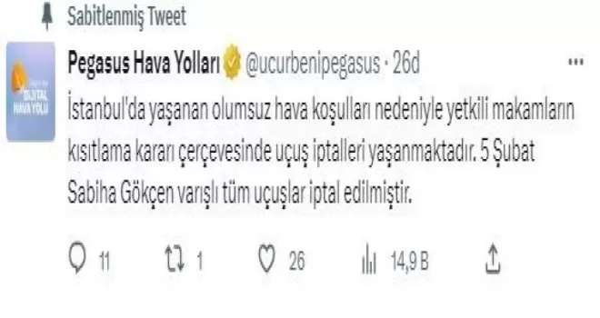 İstanbul’da etkili fırtına ve kar yağışı hava trafiğini olumsuz etkiledi
