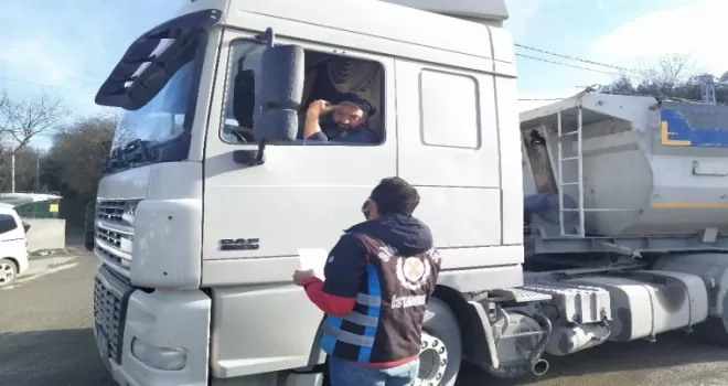 İstanbul’da hafriyat kamyonu denetimi
