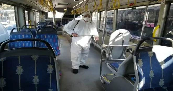 İstanbul’da toplu taşıma araçlarında korona virüs önleme çalışmaları
