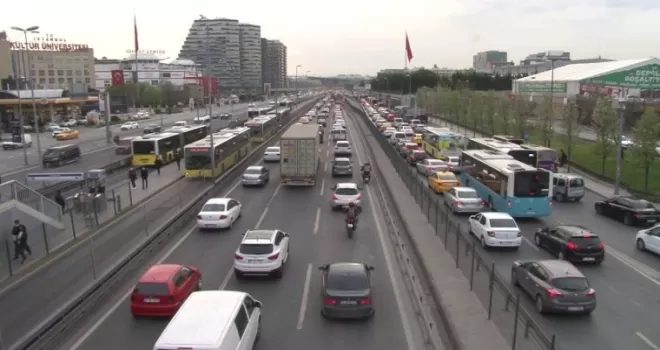 İstanbul’da trafikte yoğunluk

